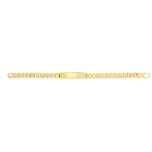 14kt Gold 8 inches Yellow Finish 9.5x47mm(CE).8.4mm(Ch) Polished ID Bracelet with Lobster Clasp