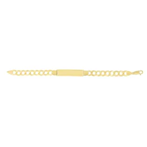14kt Gold 8.5 inches Yellow Finish 10.7x45.3mm(CE),9.85mm(Ch) Polished Curb ID Bracelet with Lobster Clasp