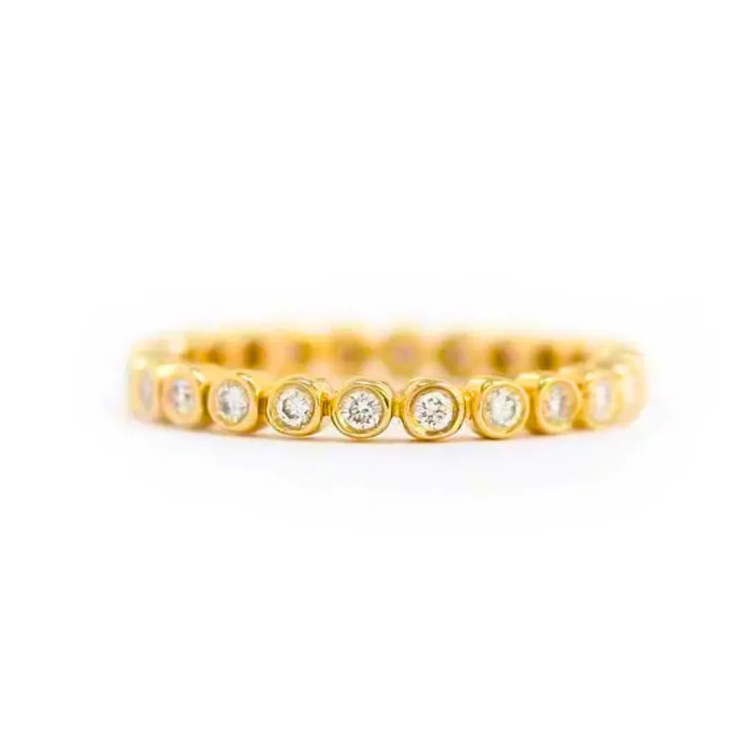 18K Gold Filled Opal Tennis Ring