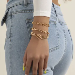 18K Gold-Plated Vachette Clasp Bracelet Set