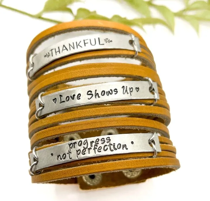 2025 WORD OF THE YEAR MiNi Wrap Leather Bracelet | Personalized | Adjustable