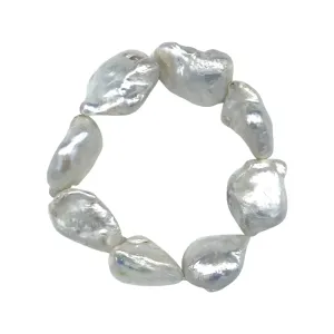 205-01-STRETCH | STONE PEARL STRETCH BRACELET (WHITE)