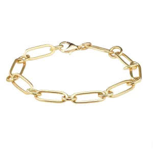 20K Gold Handmade Heavyweight "Flattened Paperclip" Chain Bracelet