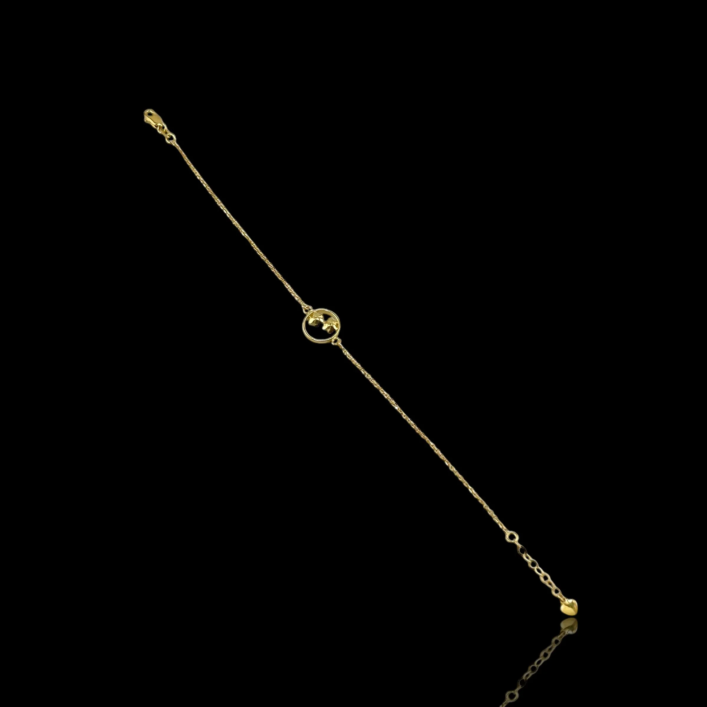 21K Solid Gold Flowers Bracelet