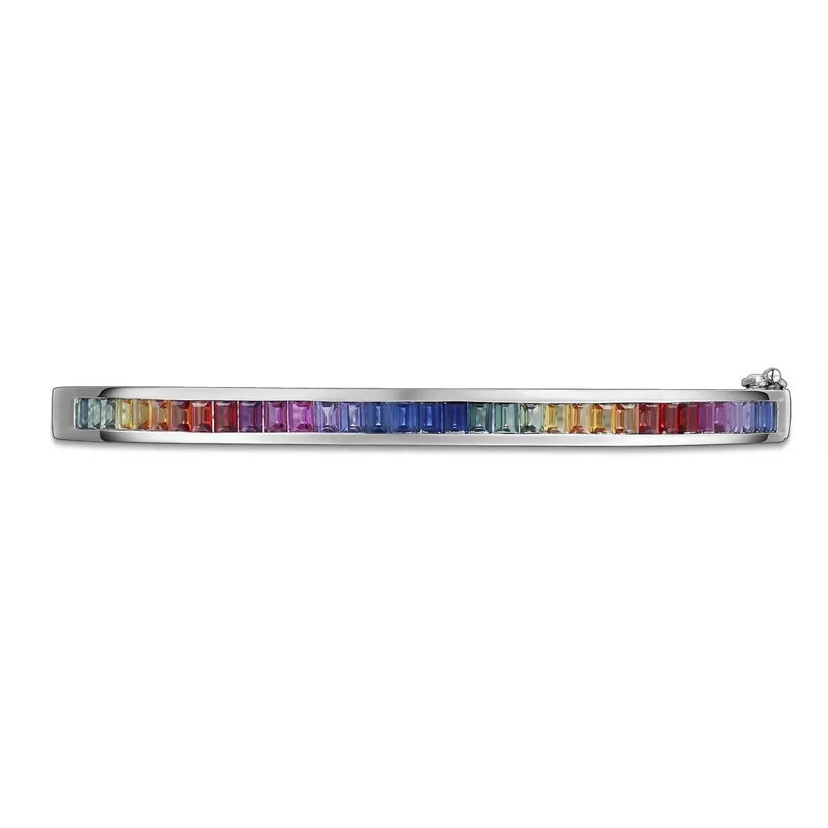 3.55ct tw Fancy Color Rainbow Sapphire Bangle Bracelet