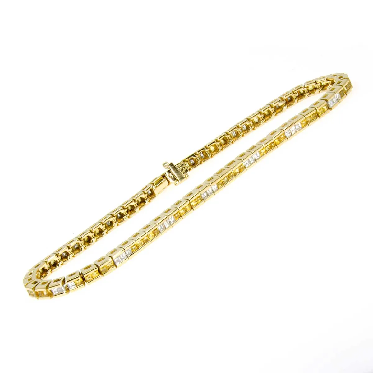 3.66ct Yellow Sapphire & Diamond Bracelet