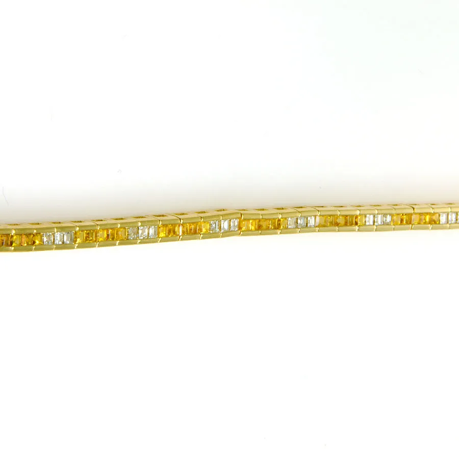 3.66ct Yellow Sapphire & Diamond Bracelet