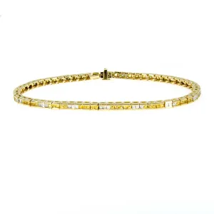 3.66ct Yellow Sapphire & Diamond Bracelet