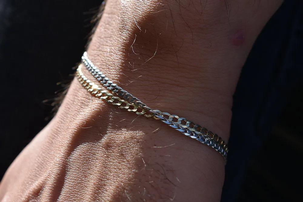 3mm Yellow Gold Curb Bracelet