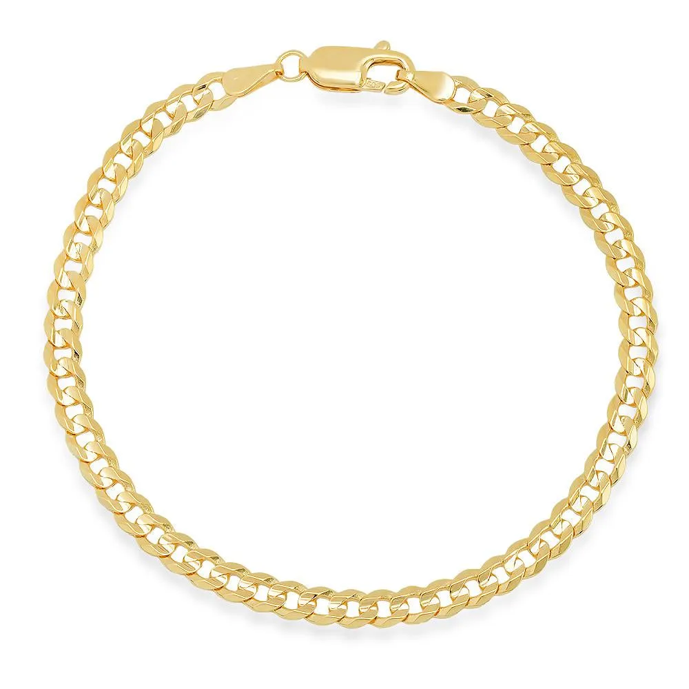 3mm Yellow Gold Curb Bracelet