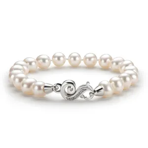 6-11mm White Freshwater Pearl Bracelet