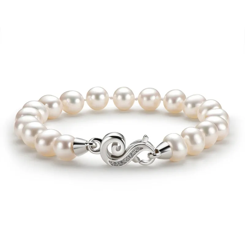6-11mm White Freshwater Pearl Bracelet
