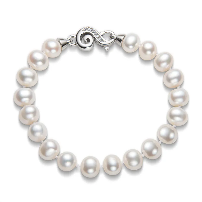 6-11mm White Freshwater Pearl Bracelet
