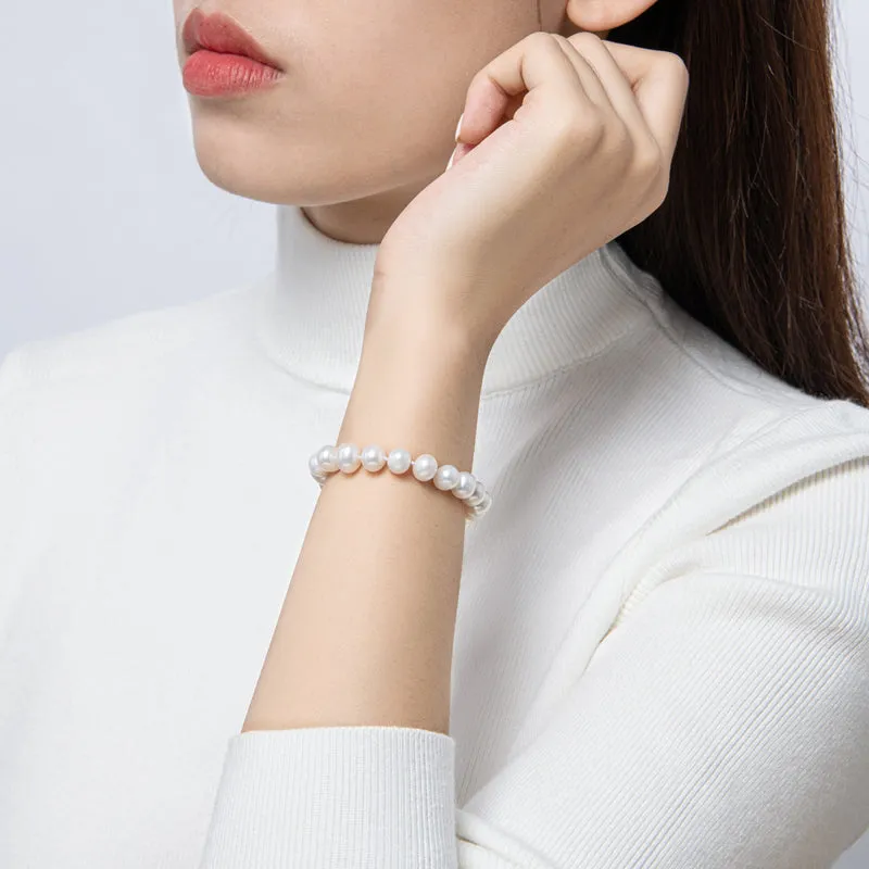 6-11mm White Freshwater Pearl Bracelet