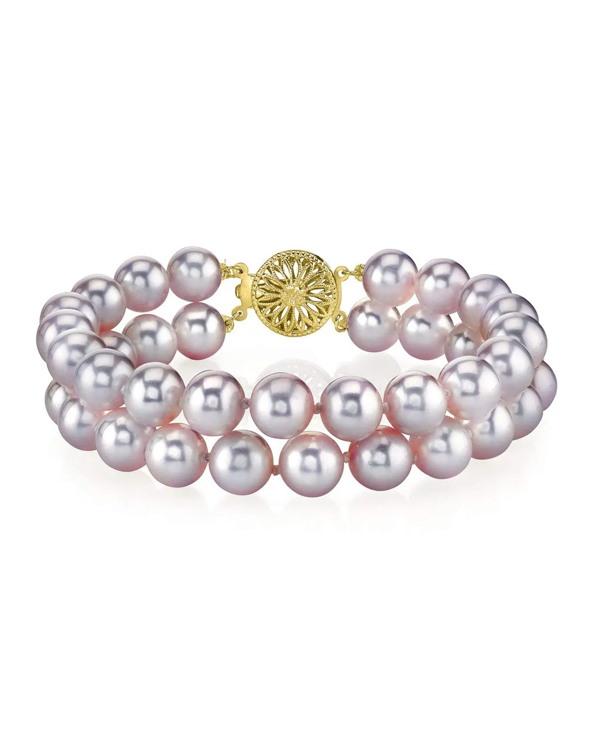 6.5-7mm Pink Freshwater Double Pearl Bracelet - AAA Quality