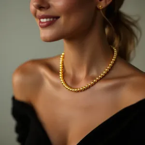 6MM | Anti-Tarnish Gold-Filled classic Ball Beaded Choker/Necklace