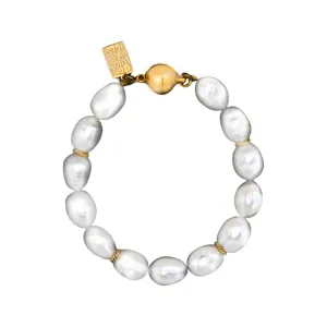 716-01-G | FRESHWATER PEARL BRACELET w/GOLD ACCENTS