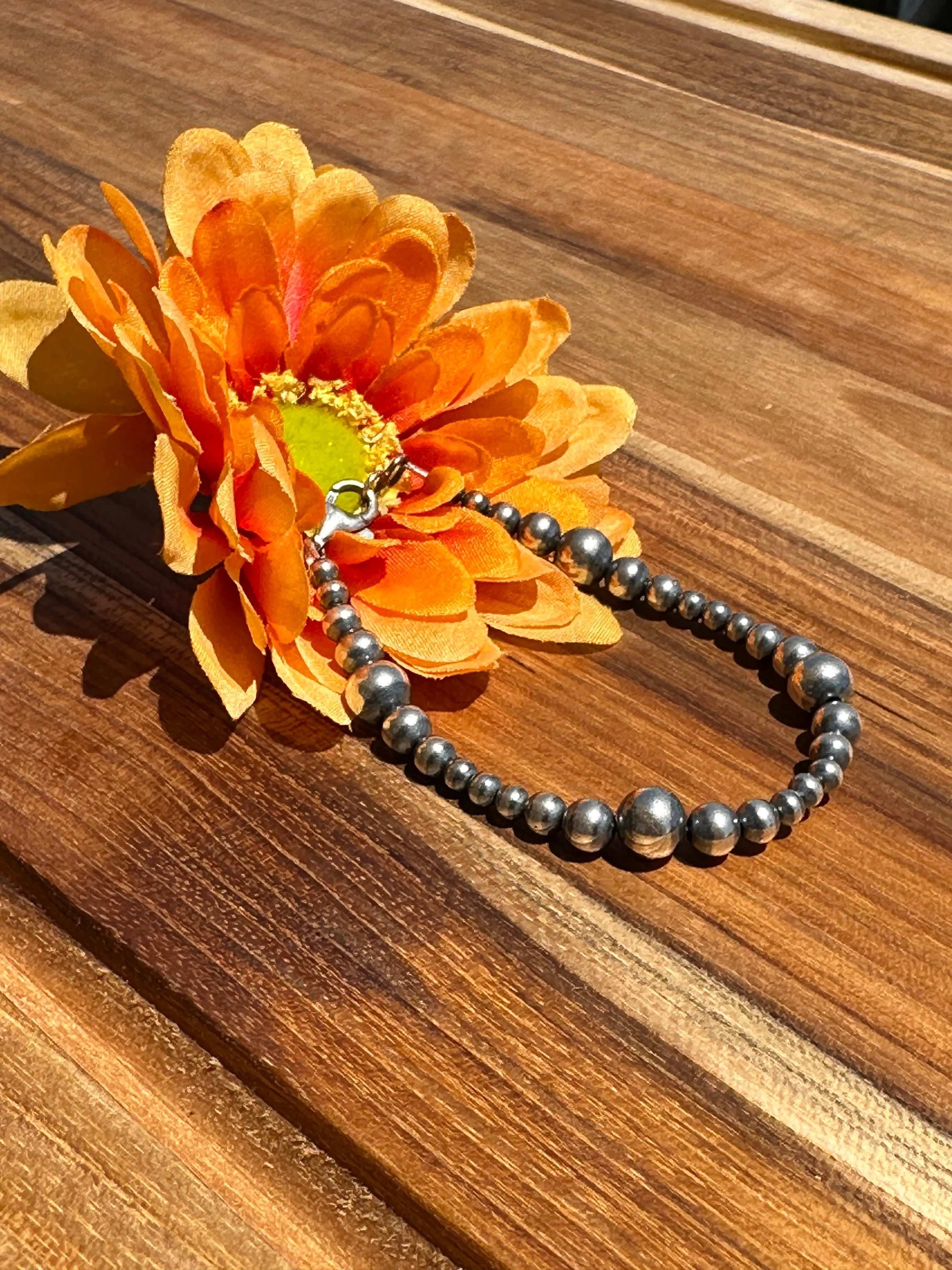 7.5 inch 4-8mm Navajo Style Bracelet