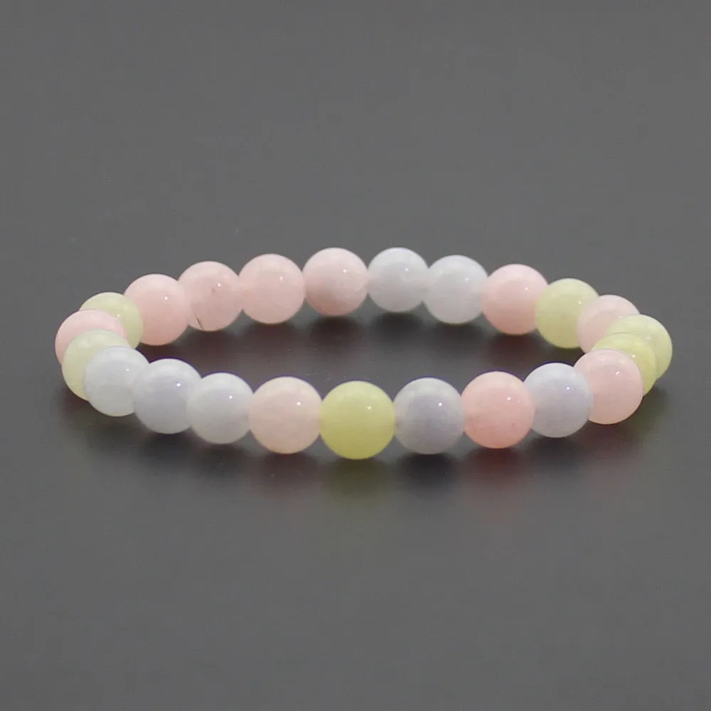8mm Natural Stone Quartz Bracelets Healing Energy