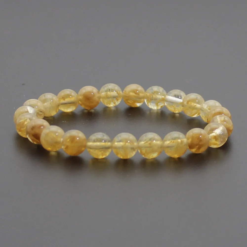 8mm Natural Stone Quartz Bracelets Healing Energy