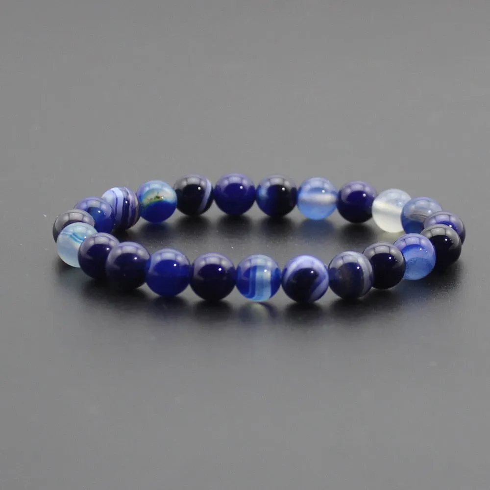 8mm Natural Stone Quartz Bracelets Healing Energy