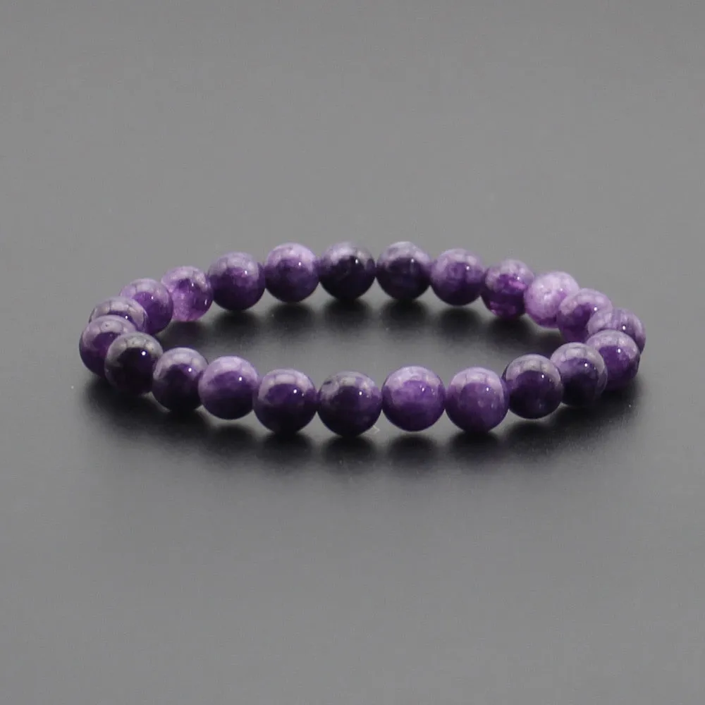 8mm Natural Stone Quartz Bracelets Healing Energy