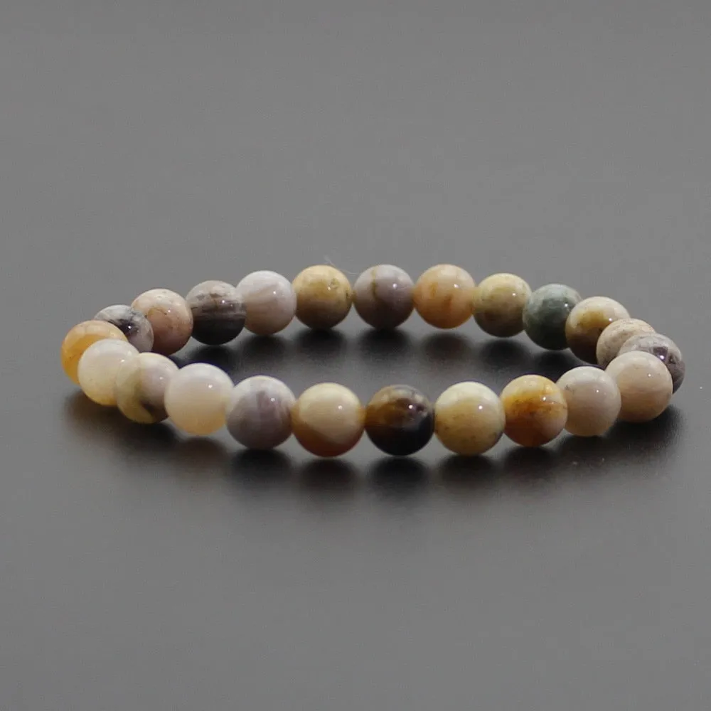 8mm Natural Stone Quartz Bracelets Healing Energy