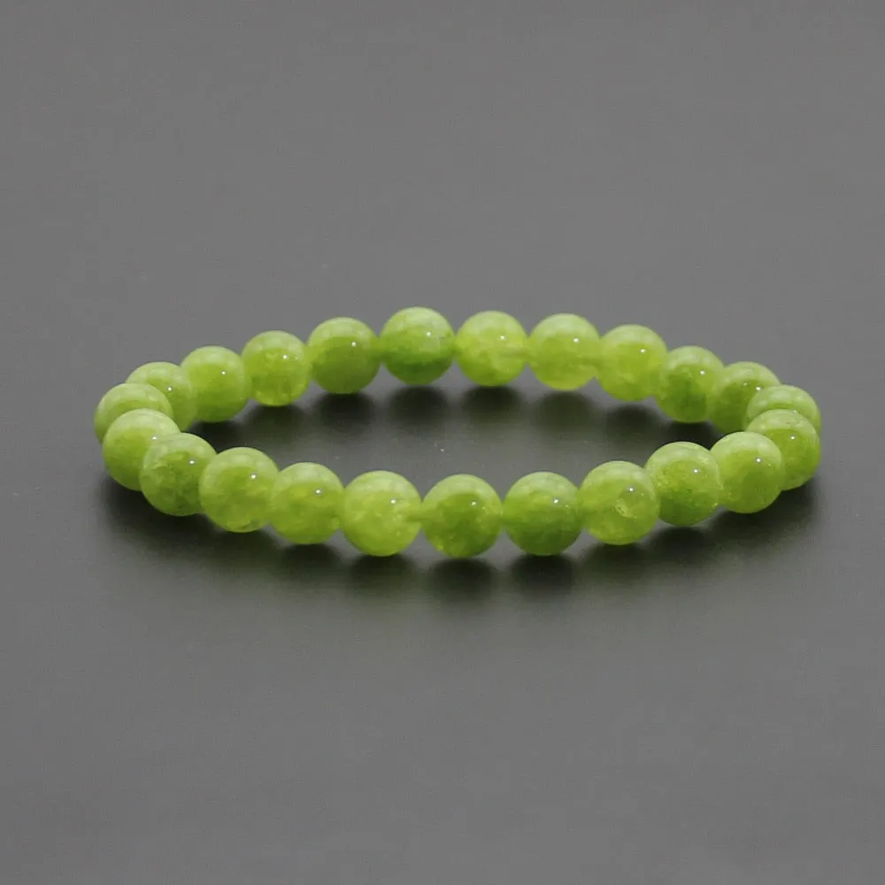 8mm Natural Stone Quartz Bracelets Healing Energy