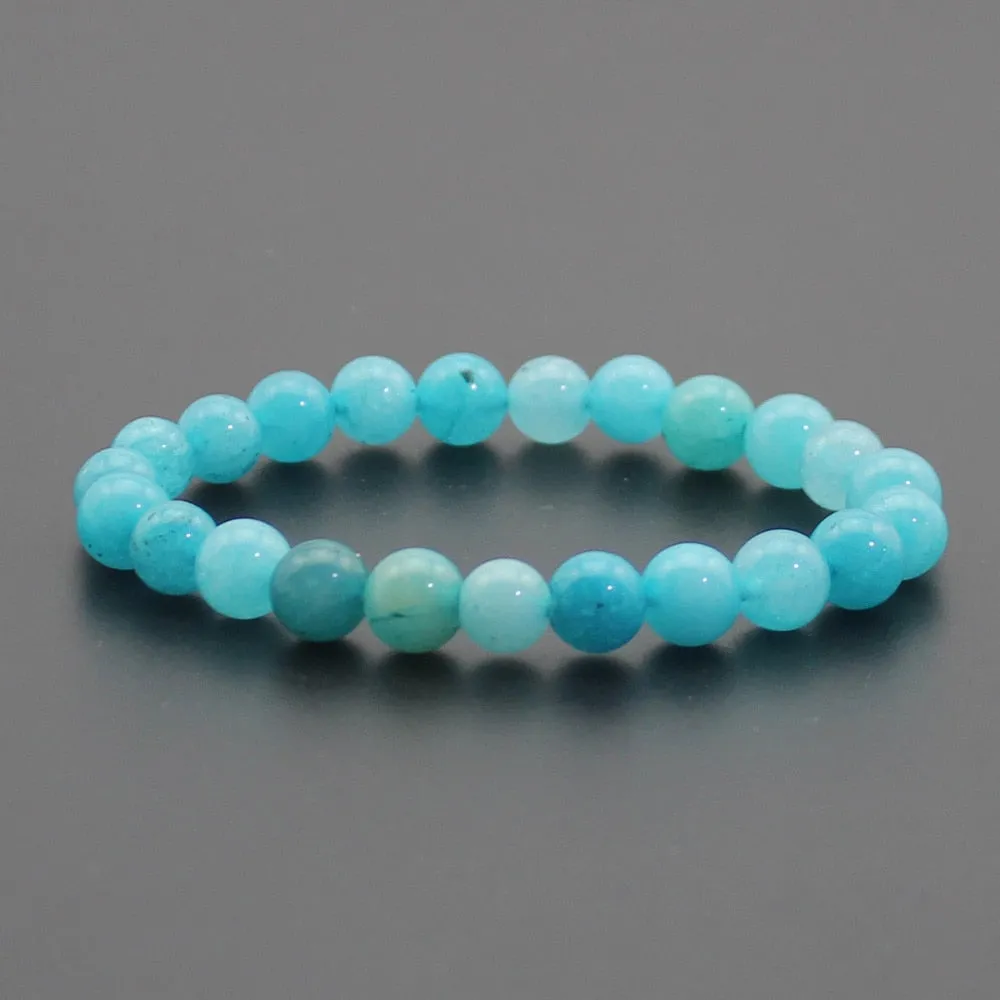 8mm Natural Stone Quartz Bracelets Healing Energy