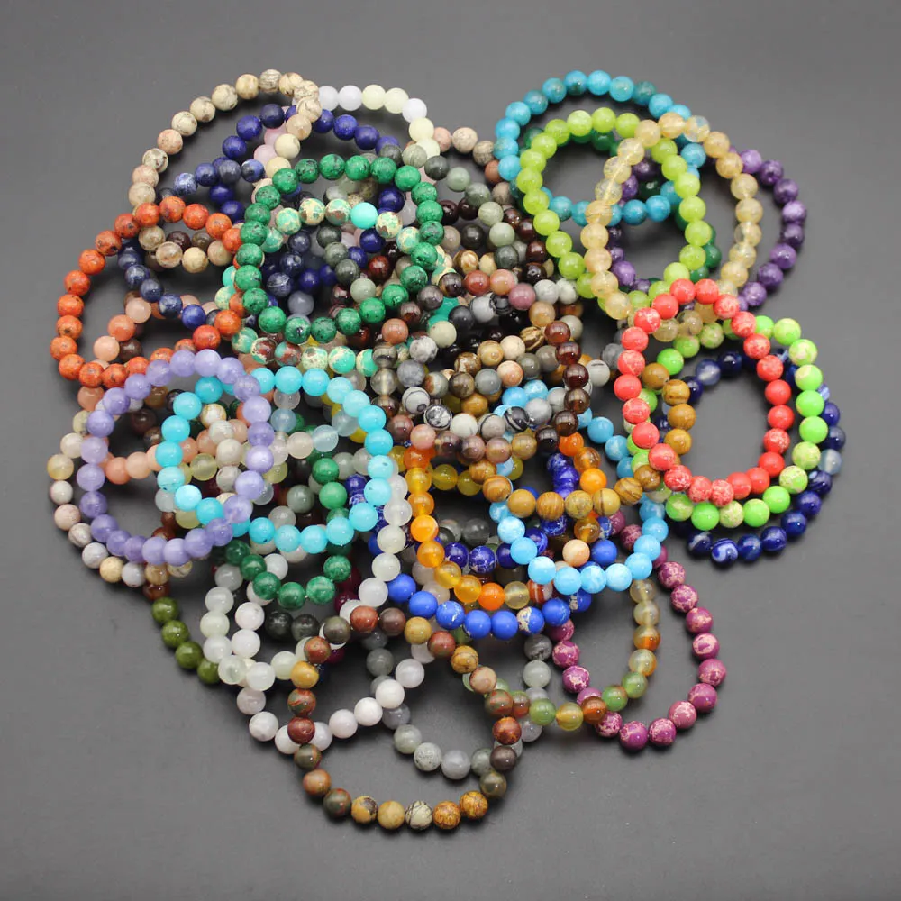 8mm Natural Stone Quartz Bracelets Healing Energy