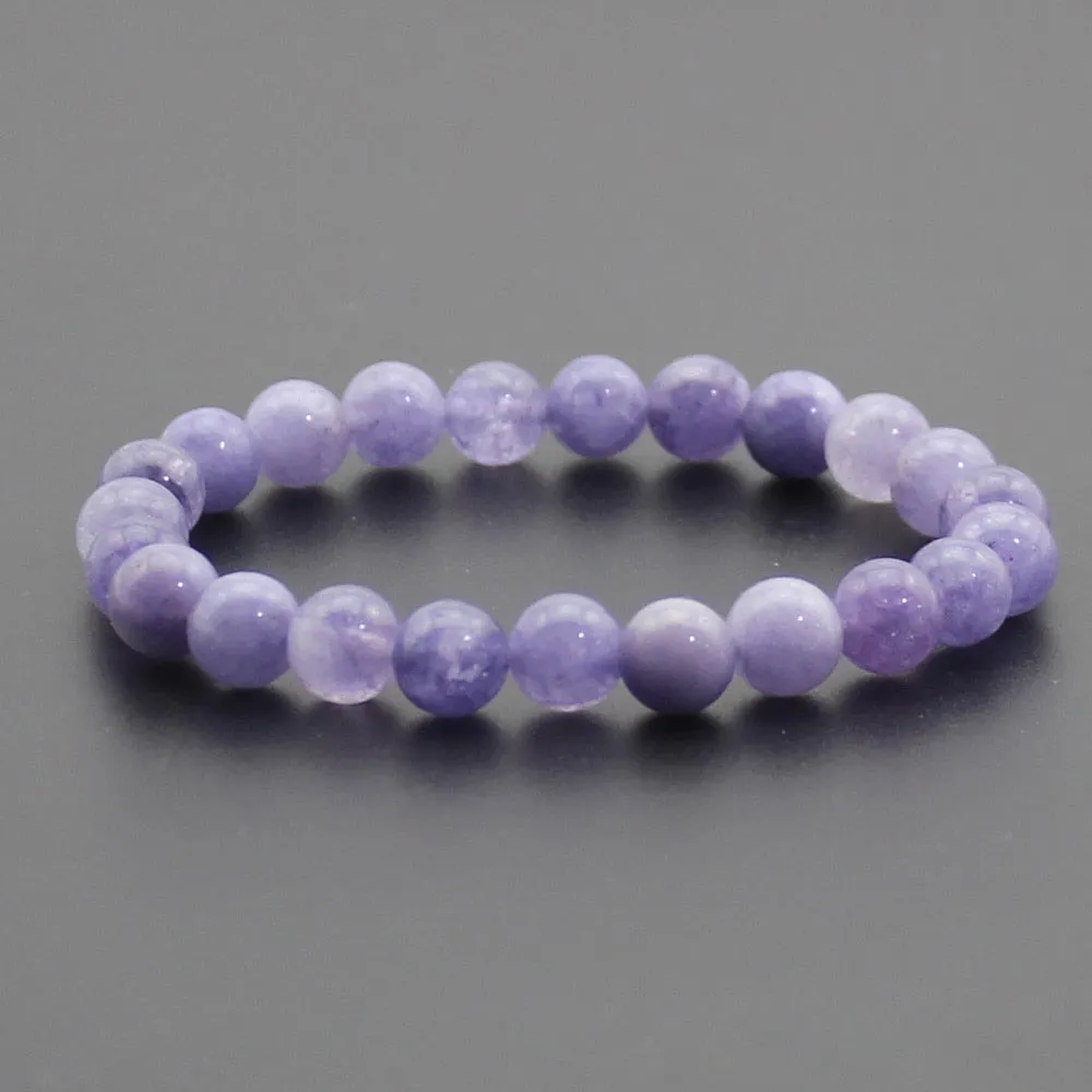 8mm Natural Stone Quartz Bracelets Healing Energy