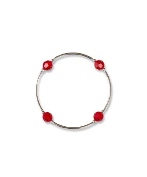 8mm Ruby Red Crystal Blessing Bracelet