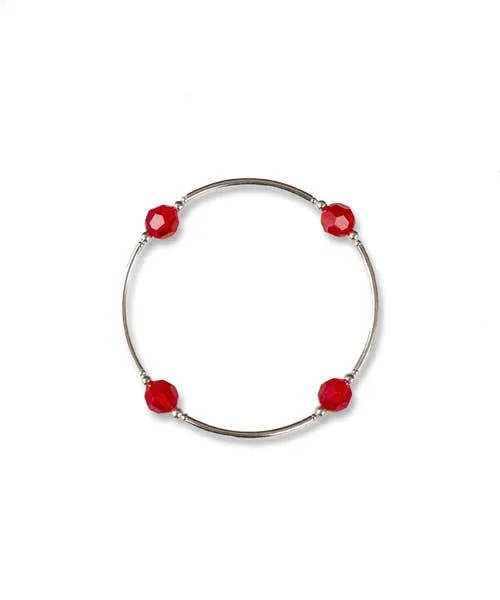 8mm Ruby Red Crystal Blessing Bracelet