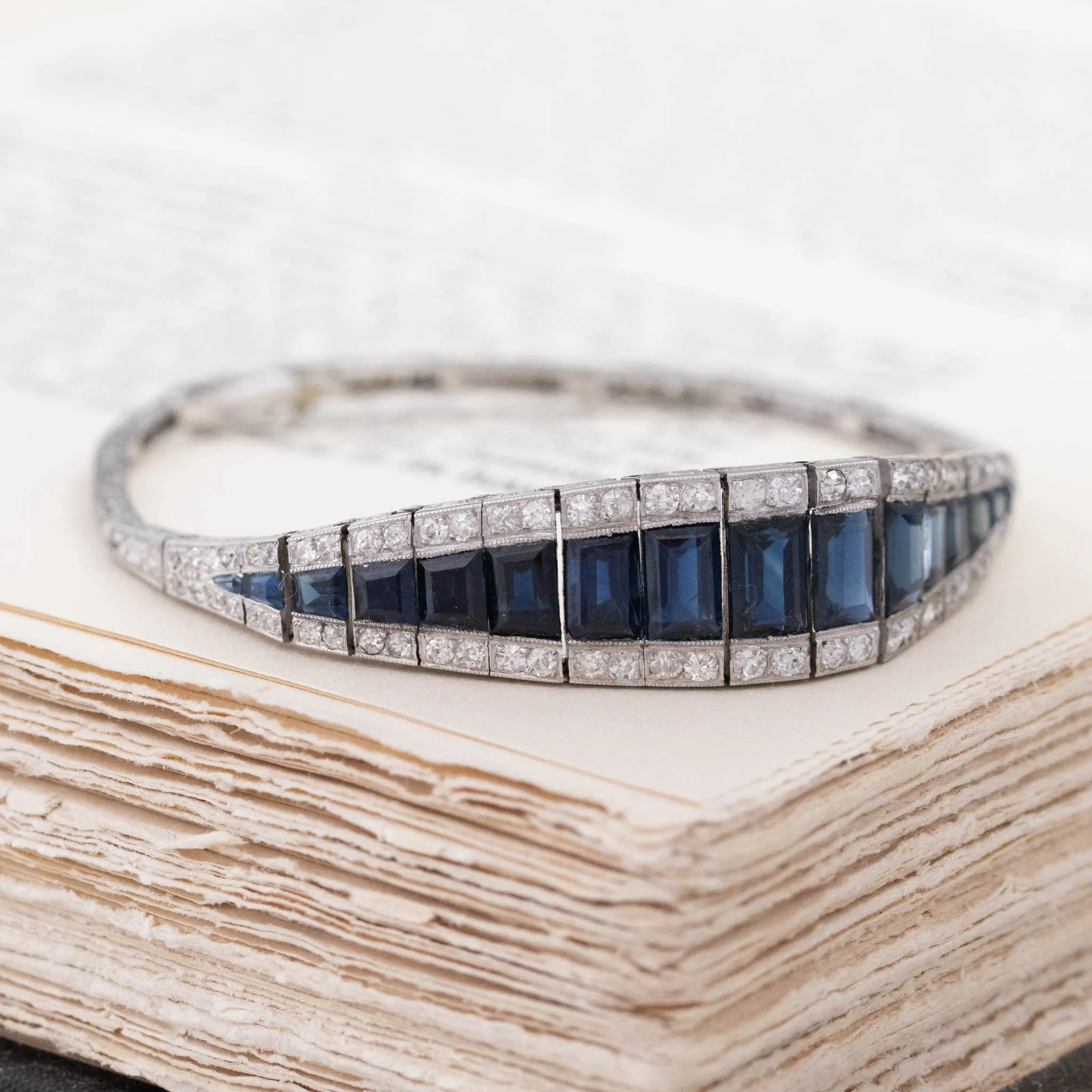 9.75ctw Sapphire & Diamond Belly Bracelet