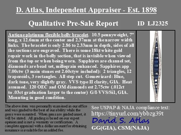 9.75ctw Sapphire & Diamond Belly Bracelet