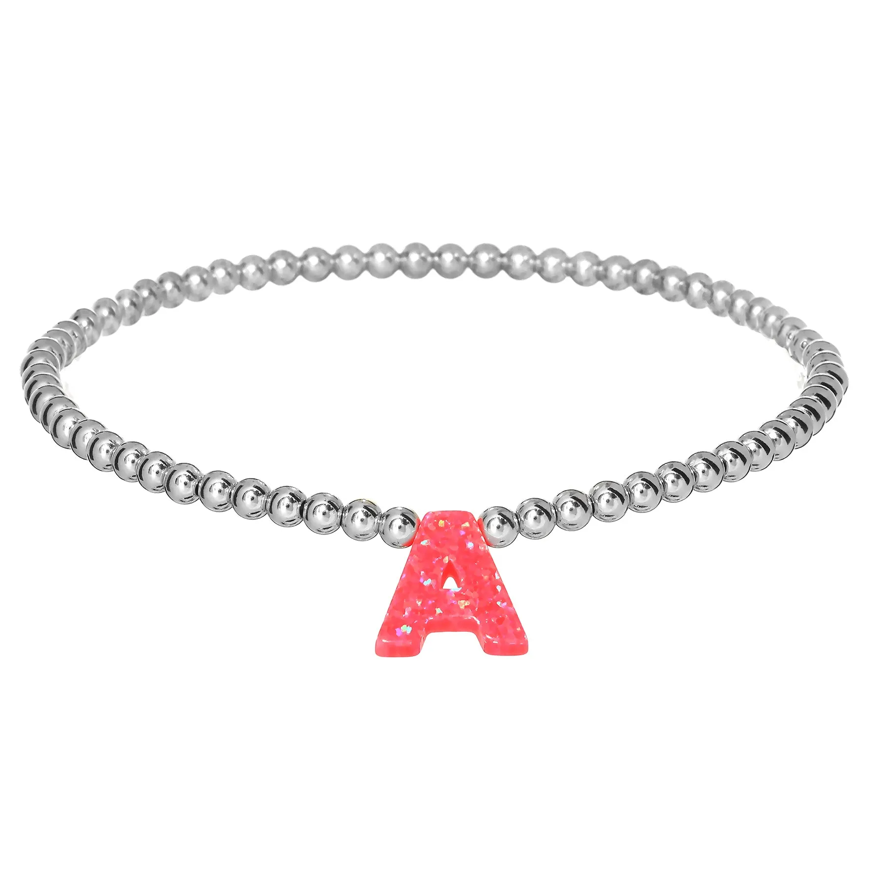 A-M OPAL INITIALS | Charm with 14K Gold Filled Beads Bracelet
