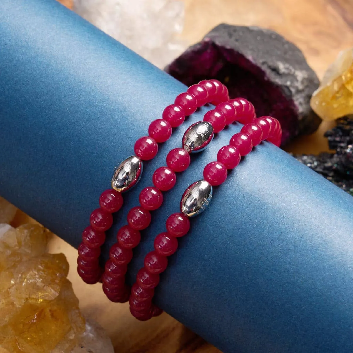 AAA Ruby | .925 Sterling Silver | Gemstone Bracelet