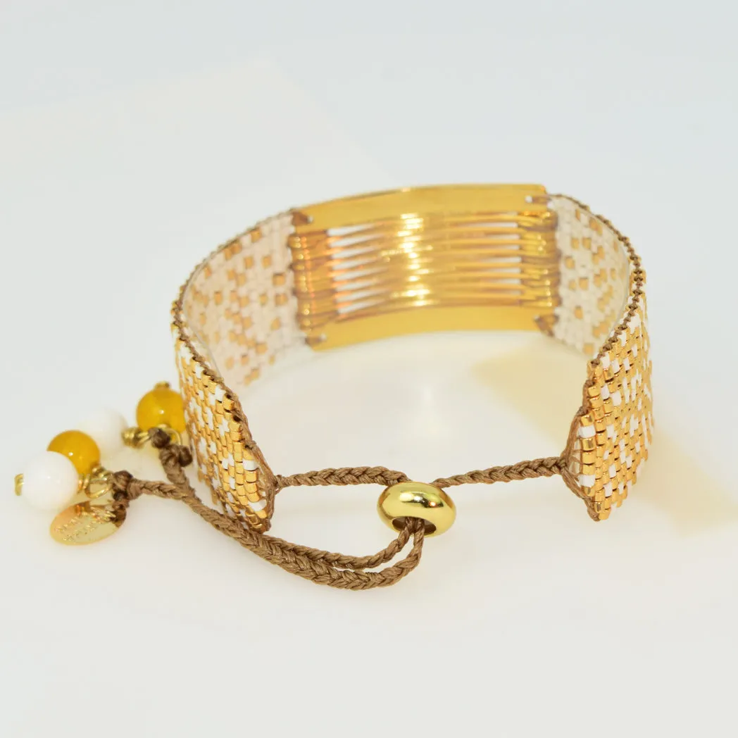 ABACO BRACELET IN GOLD AND PEARL WHITE