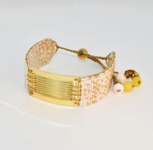 ABACO BRACELET IN GOLD AND PEARL WHITE