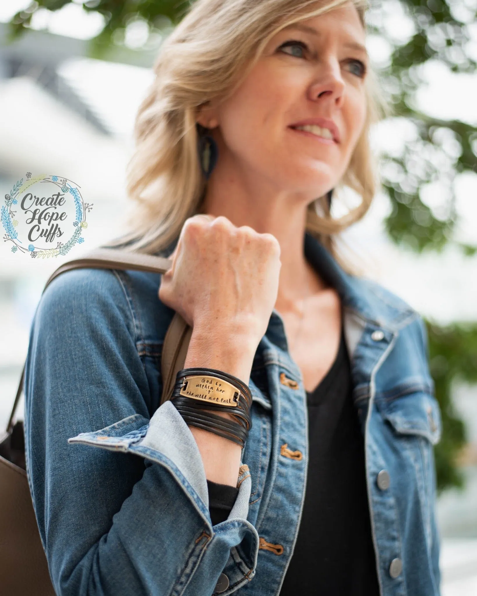 Adjustable LOVED Shredded Leather Double Wrap Bracelet | Adjustable