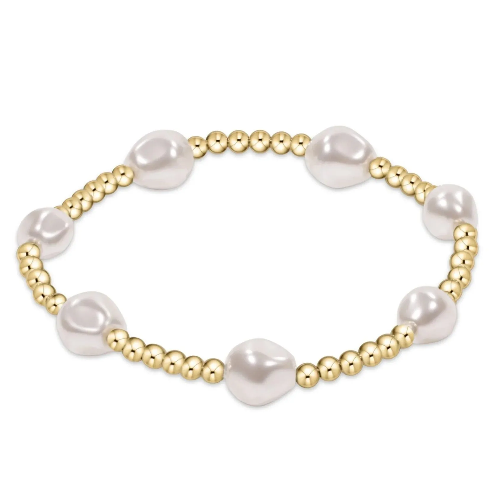 Admire Pearl 3mm Bead Bracelet Gold