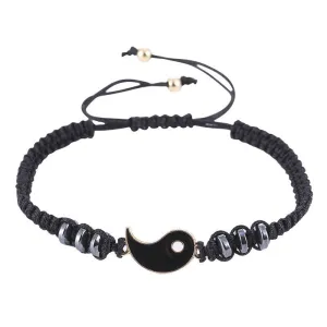 Alloy Tai Chi Yin Yang Jade Couple Bracelet