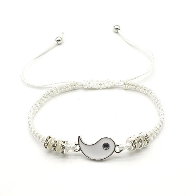 Alloy Tai Chi Yin Yang Jade Couple Bracelet