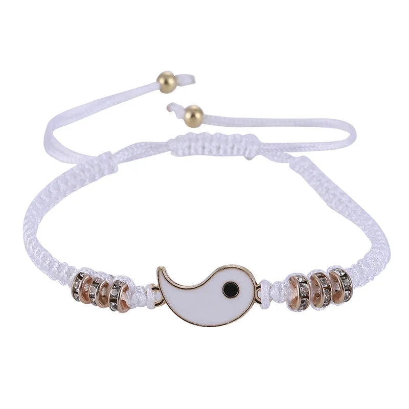 Alloy Tai Chi Yin Yang Jade Couple Bracelet