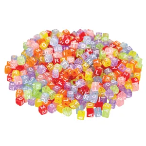 Alphabet Cube Beads Coloured 100g