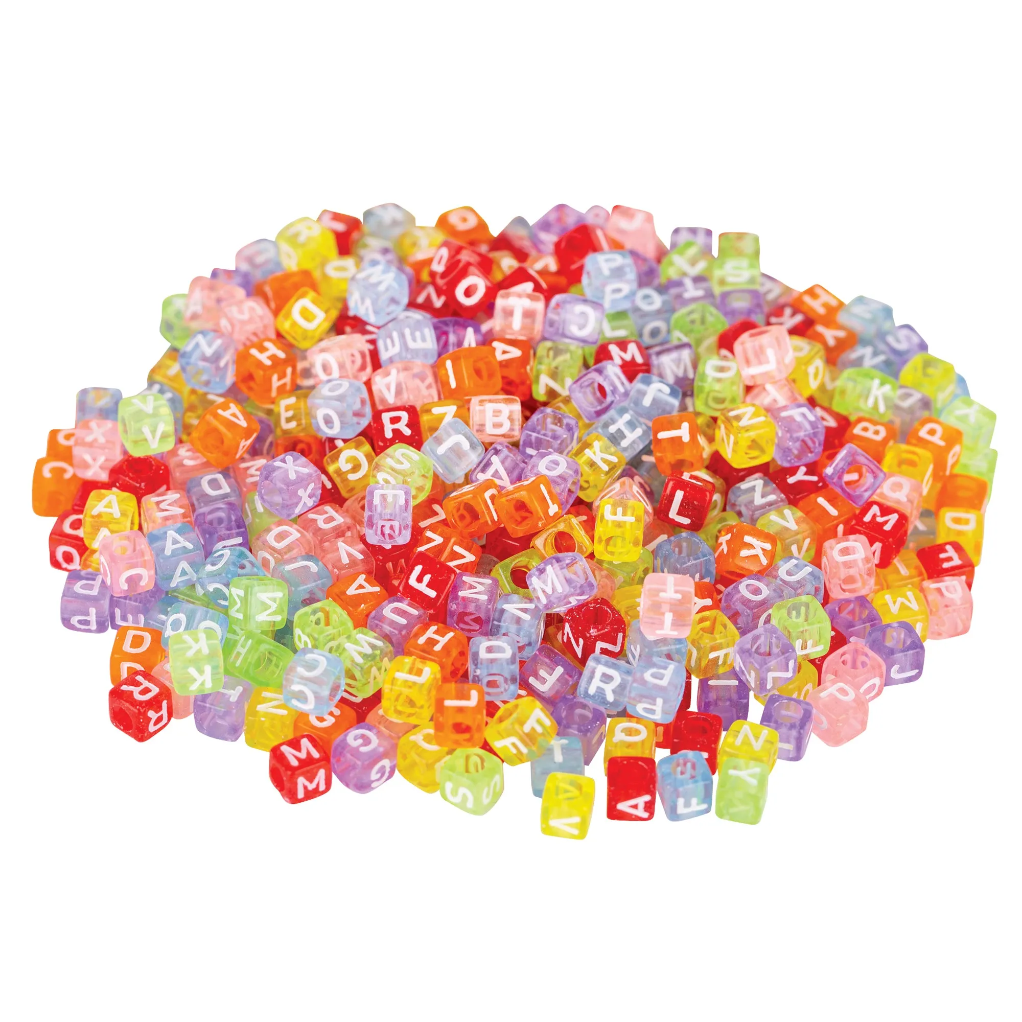 Alphabet Cube Beads Coloured 100g