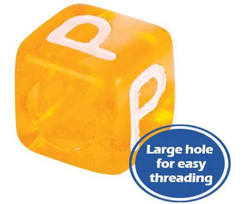 Alphabet Cube Beads Coloured 100g