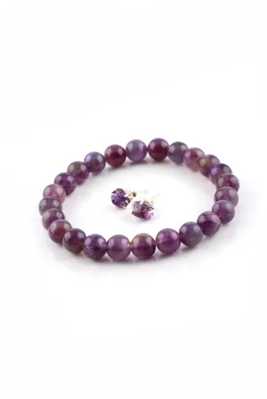 Amethyst Bead Bracelet Set