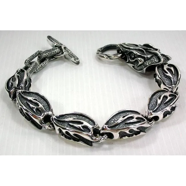 Anaconda Snake Silver Brass Bracelet