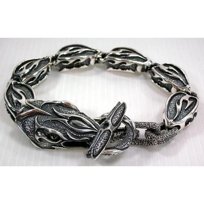Anaconda Snake Silver Brass Bracelet